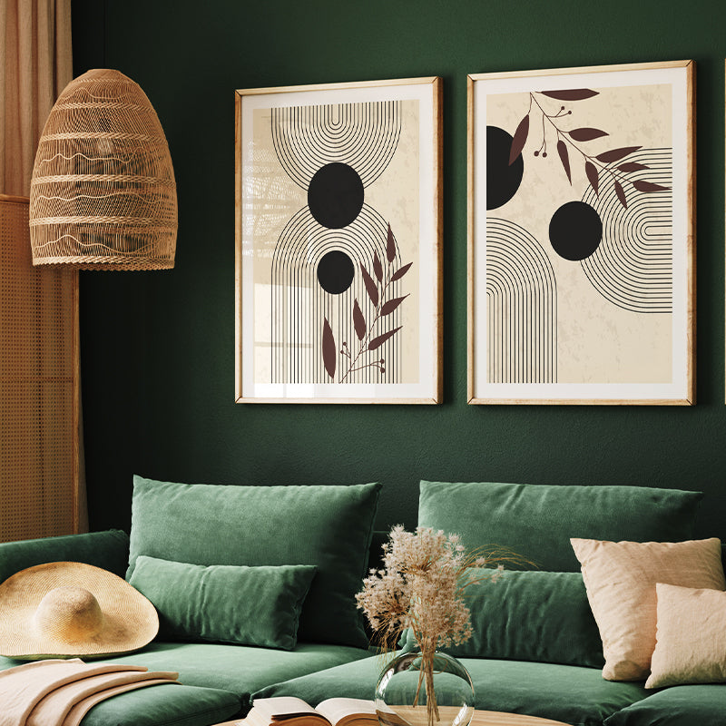 set of 2 posters of geometric abstract art