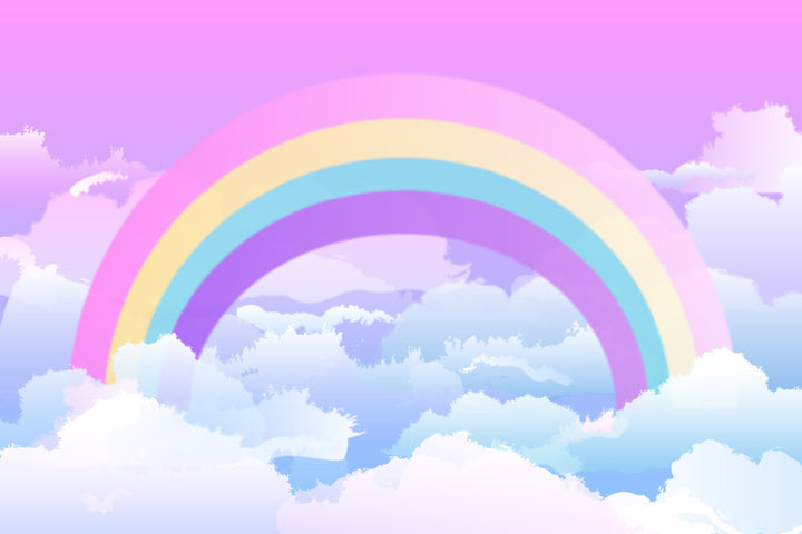 Rainbow In Pink Sky