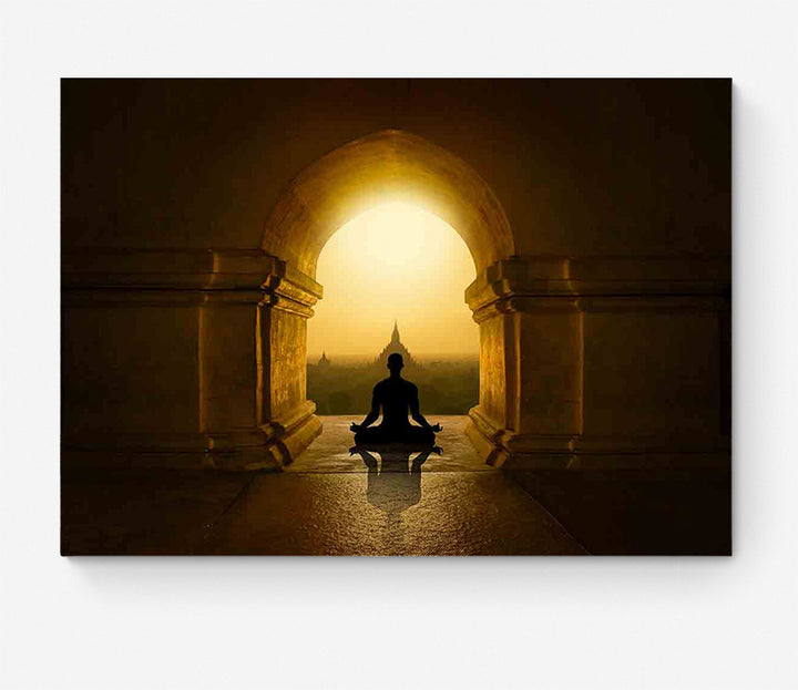 Meditation in buddhist temple