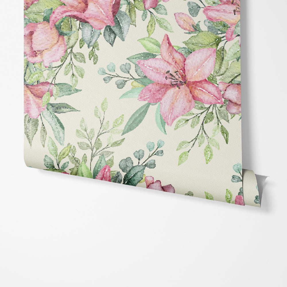 Bundle of Pink Flowers in Cream