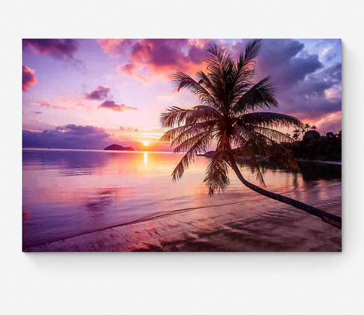 Sunset on a tropical paradise beach